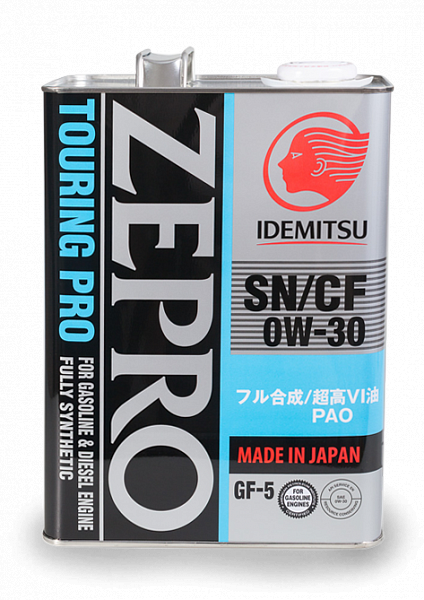 Моторное масло IDEMITSU ZEPRO TOURING PRO F-S SN/CF 0W-30, 4л