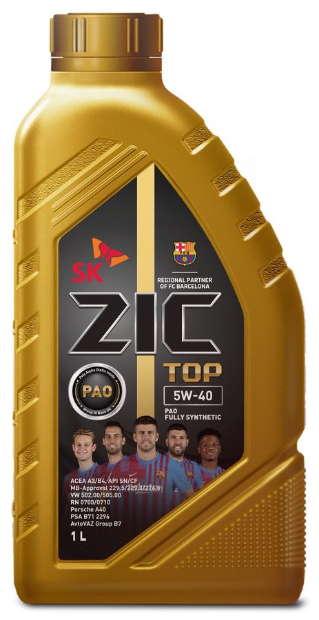 Моторное масло ZIC TOP 5W-40 API SN/CF, 1л